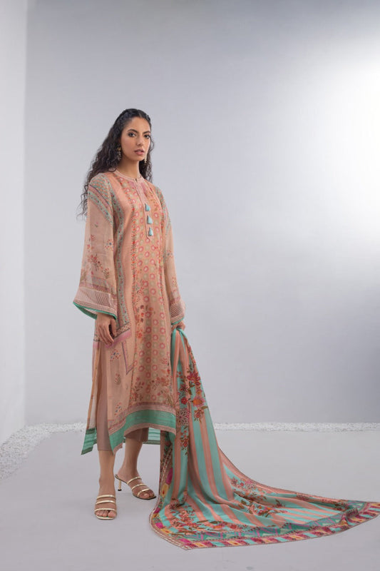 Cotton Net Shirt And Trouser with Dupatta