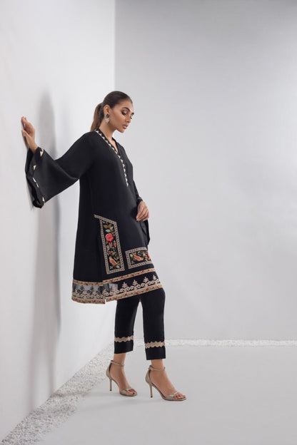 Rawsilk Embroidered Kurta And Trouser