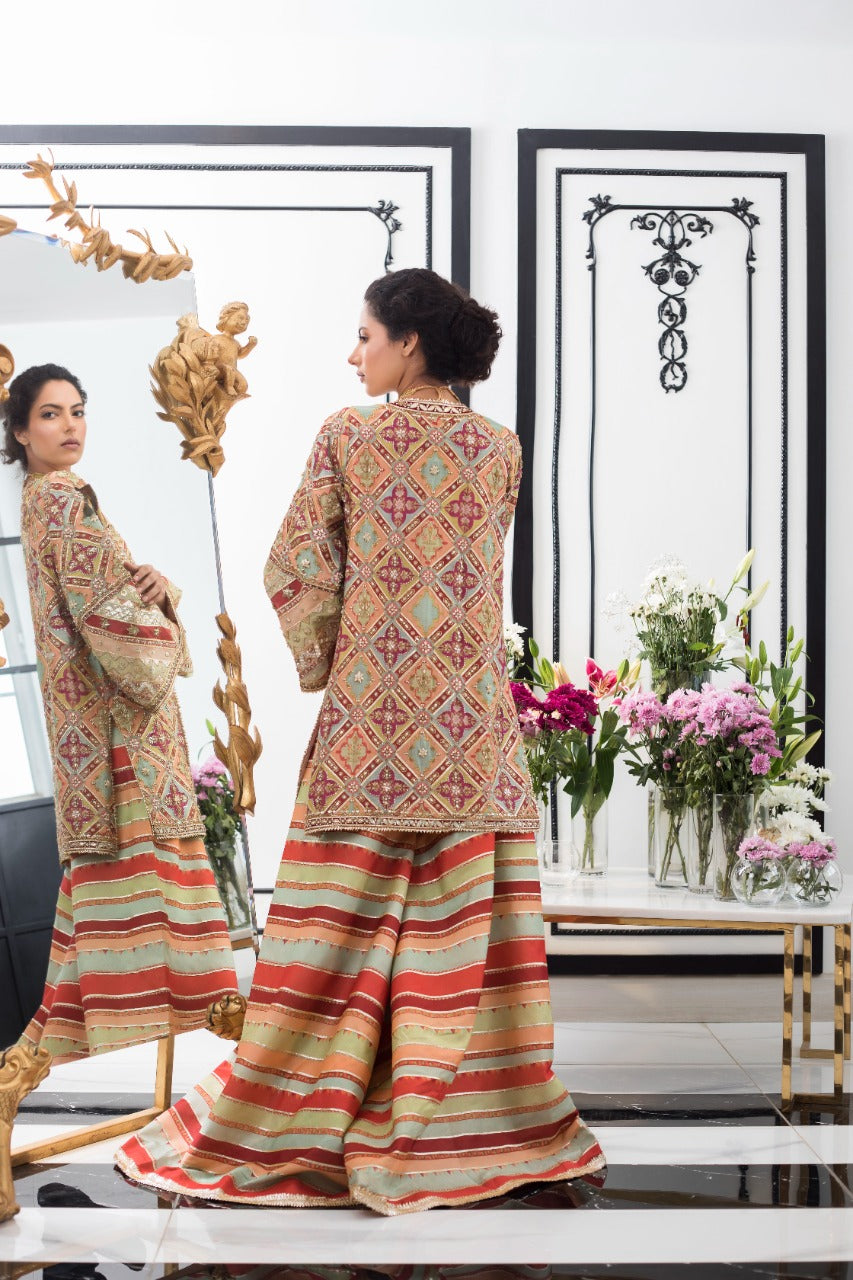 Khaadi Silk Jacket With Dhaka