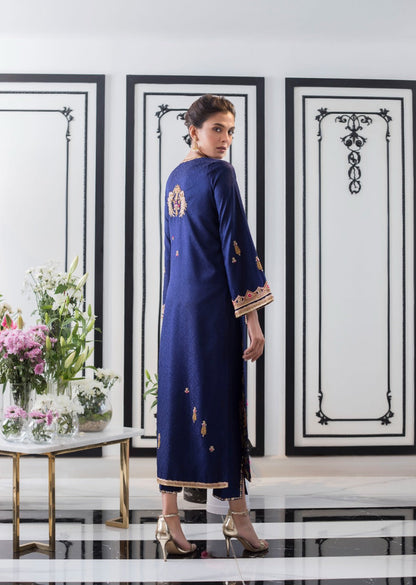 Midnight Blue Jamawar Jacket