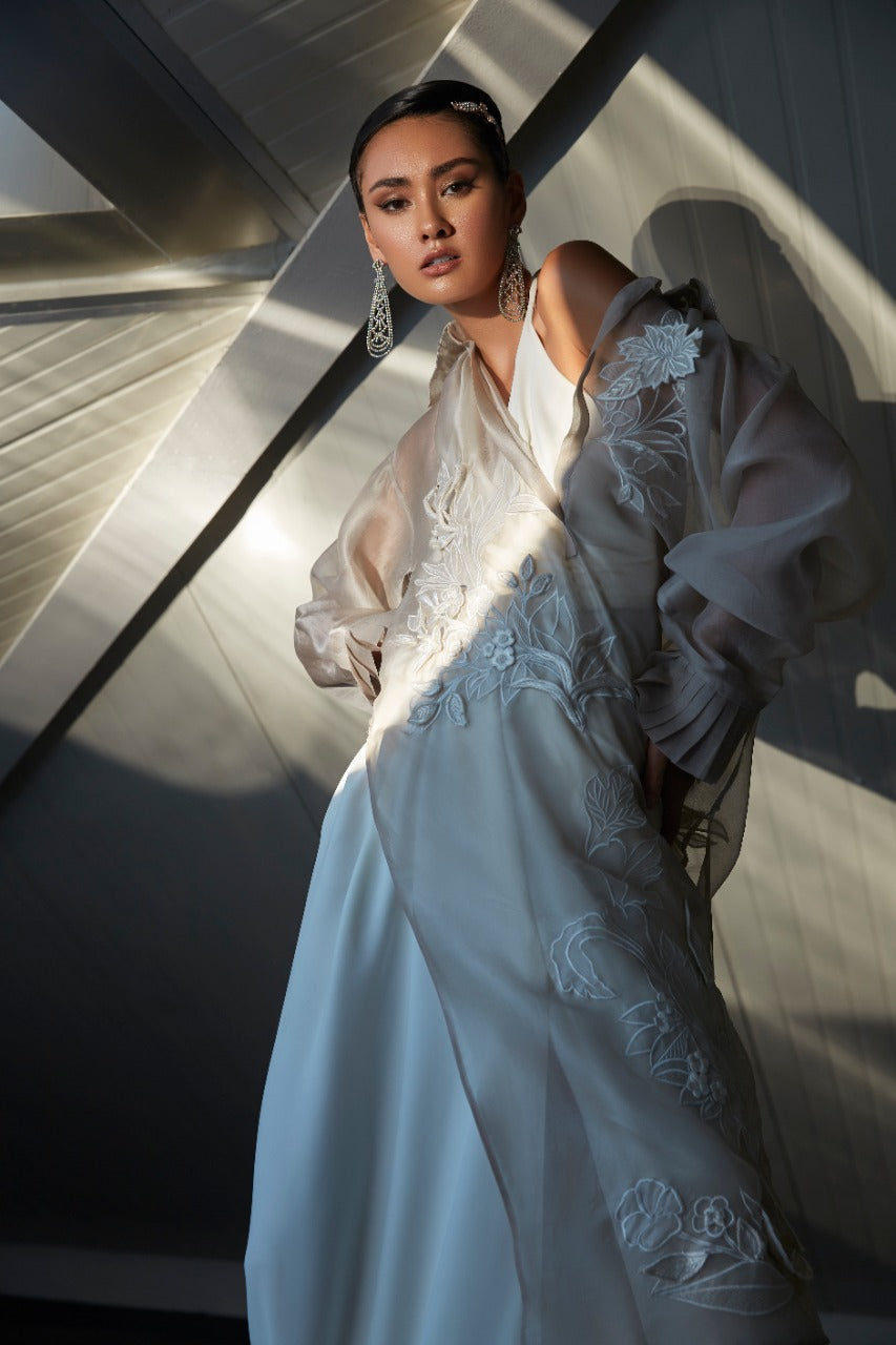 Organza Shirt With Drape Dress