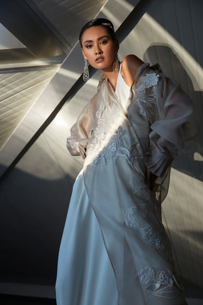 Organza Shirt With Drape Dress