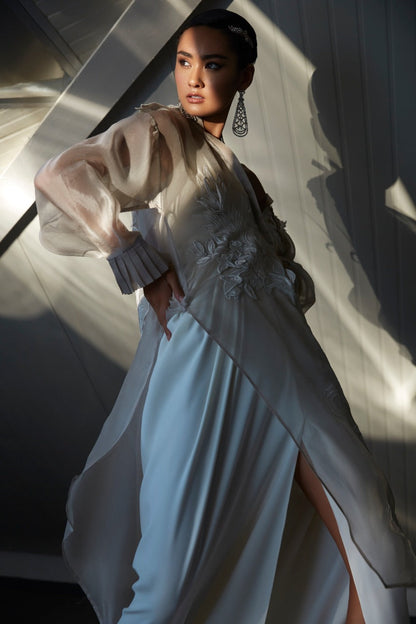 Organza Shirt With Drape Dress