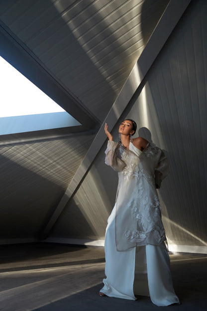 Organza Shirt With Drape Dress