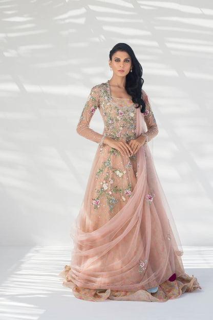 Delicate Floral Embroidered Peshwas