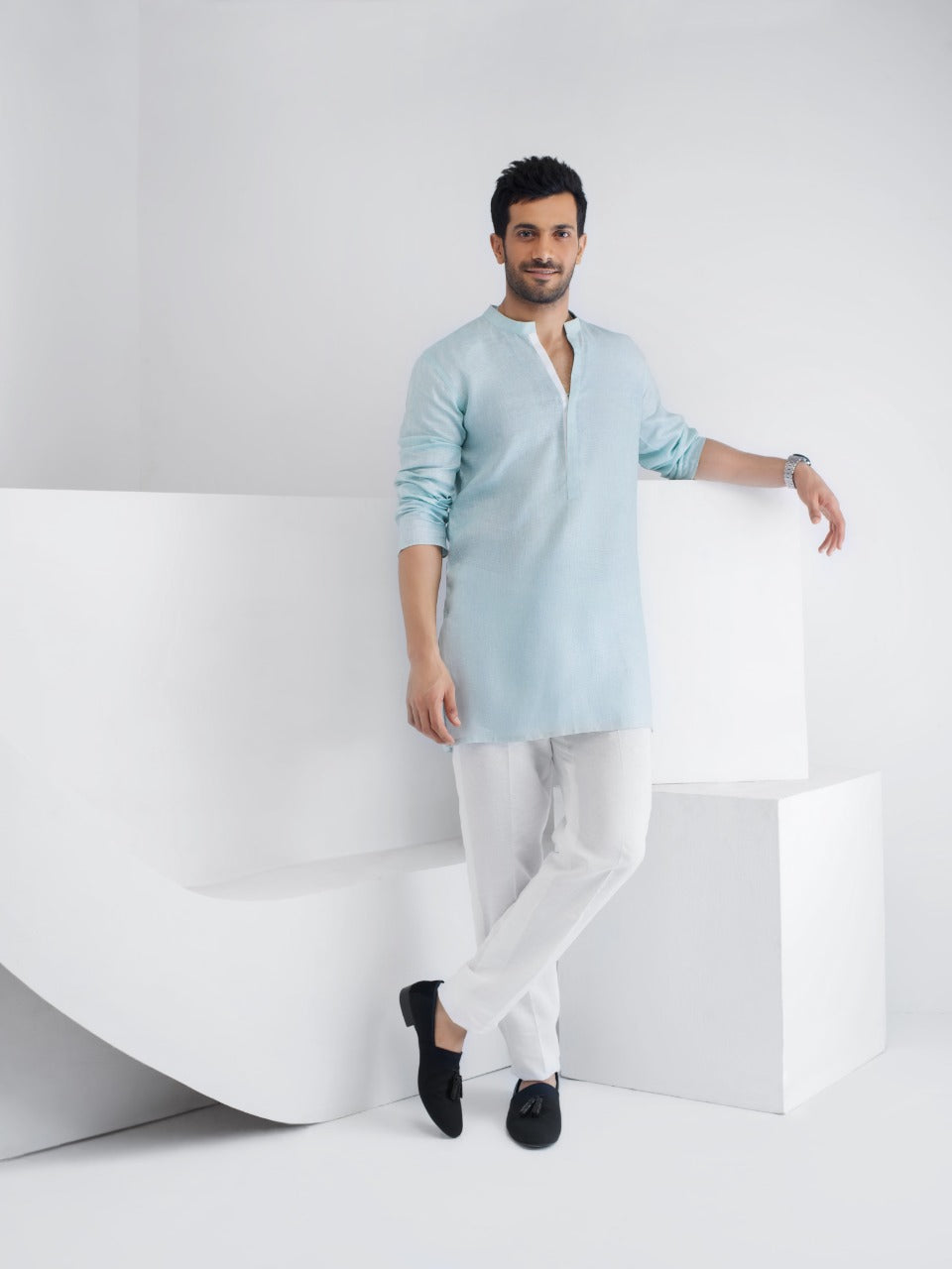 Ferozi Linen Kurta and trousers