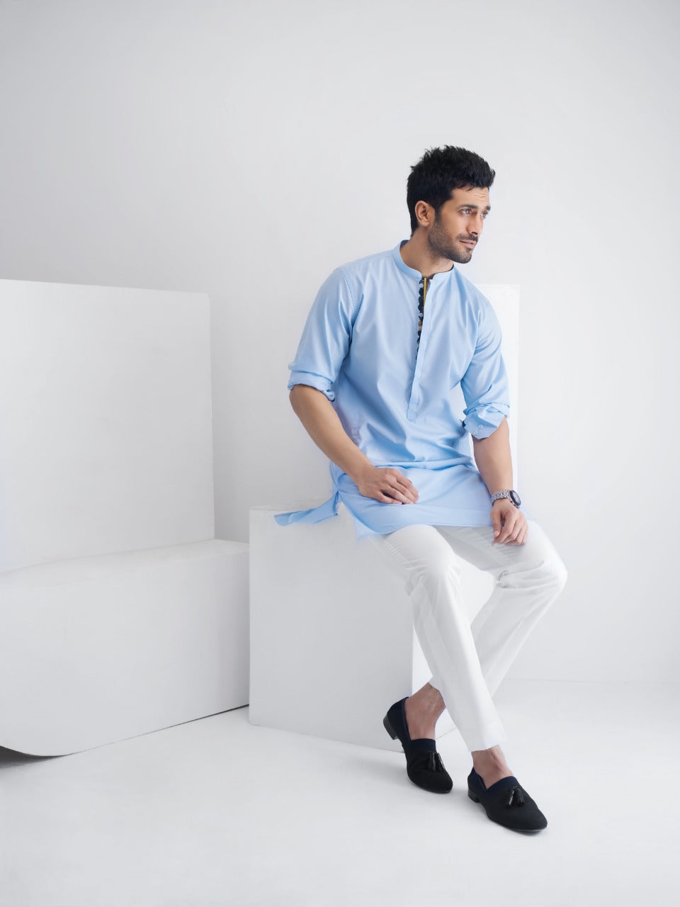 Light Blue Cotton Kurta