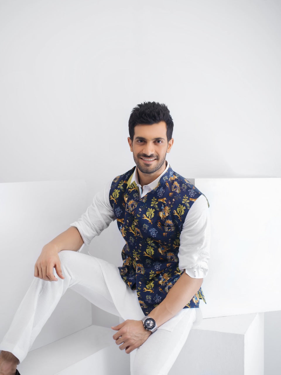 Digitally Printed Waist Coat With Kurta