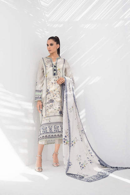 Cotton Net Printed Kurta And Crop trousers With Dupatta