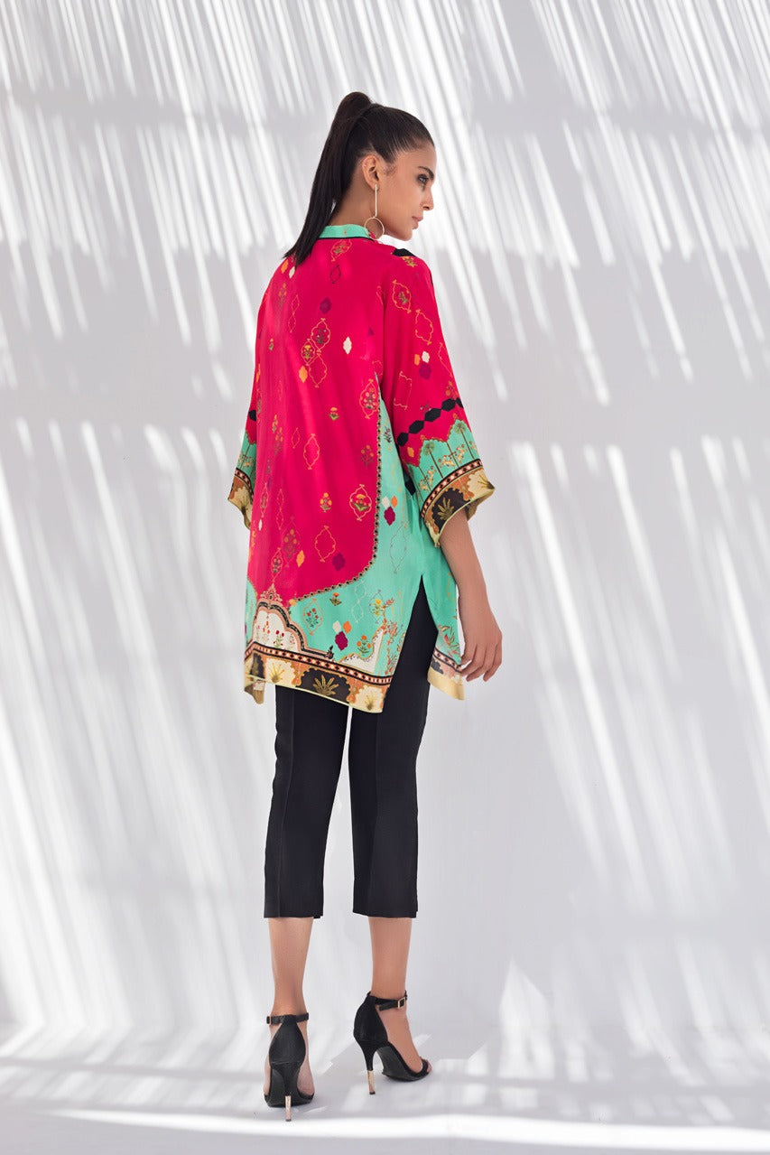 Digitally Printed Crepe Kurta With Crop trousers 2