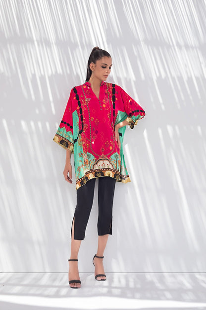 Digitally Printed Crepe Kurta With Crop trousers 2