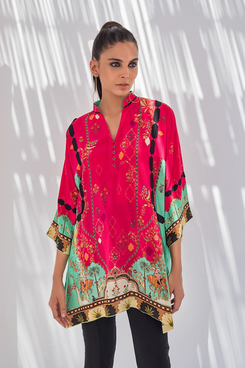 Digitally Printed Crepe Kurta With Crop trousers 2