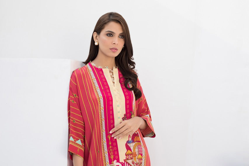 Digitally Printed Crepe Kurta With trousers