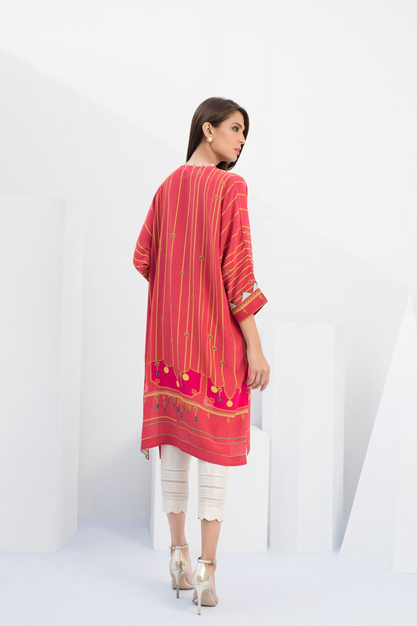 Digitally Printed Crepe Kurta With trousers