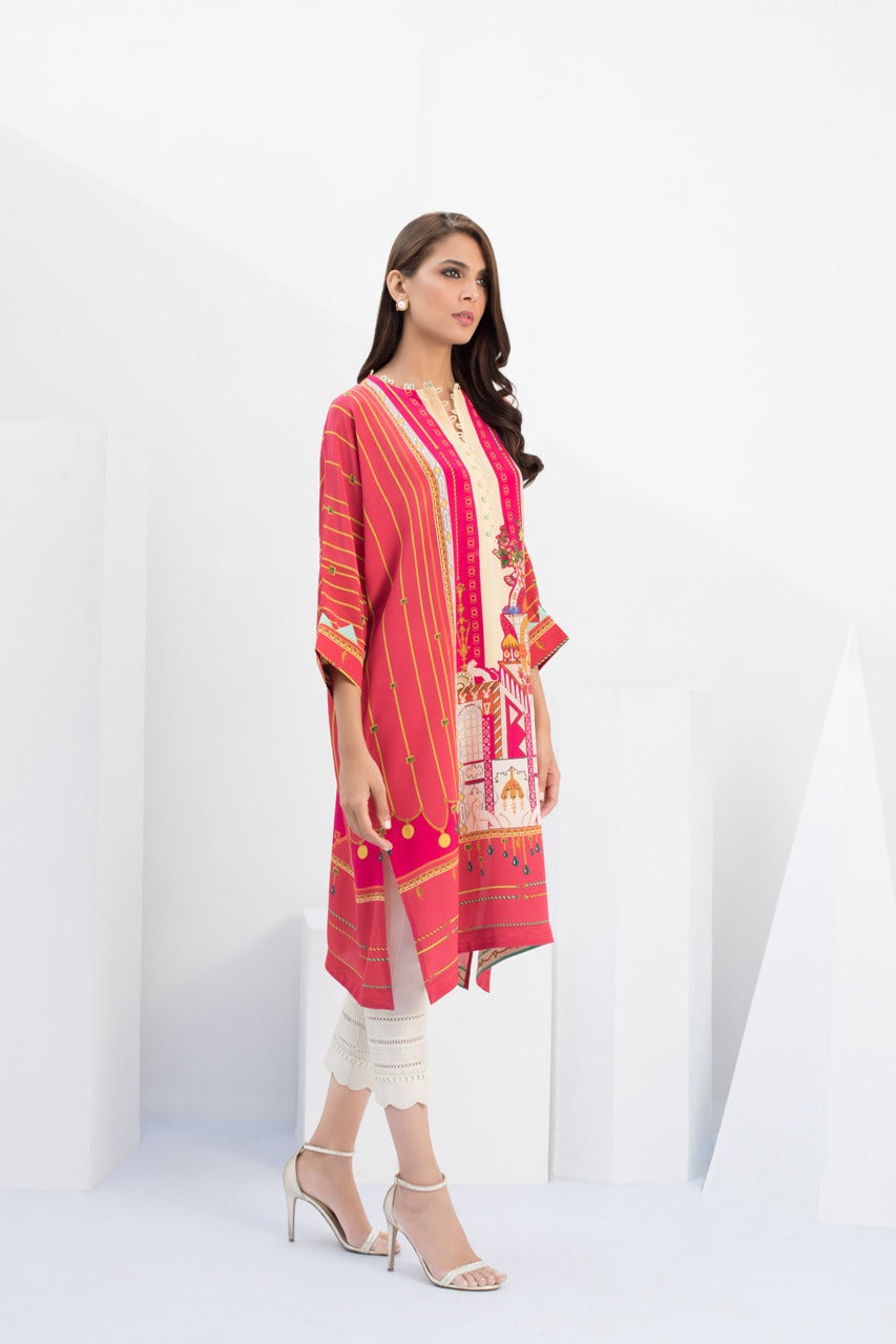 Digitally Printed Crepe Kurta With trousers