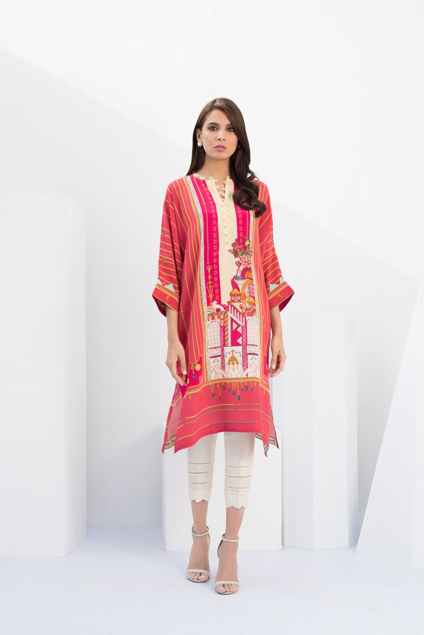 Digitally Printed Crepe Kurta With trousers