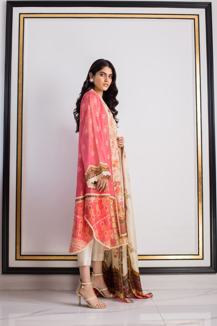 Digitally Printed Shirt with Dupatta With Plain trousers