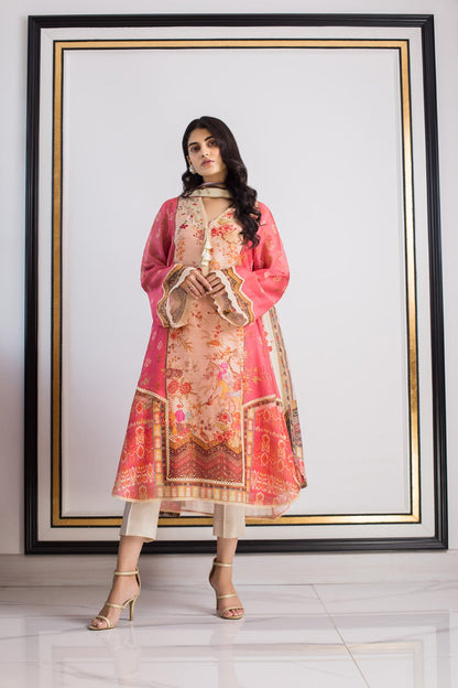 Digitally Printed Shirt with Dupatta With Plain trousers