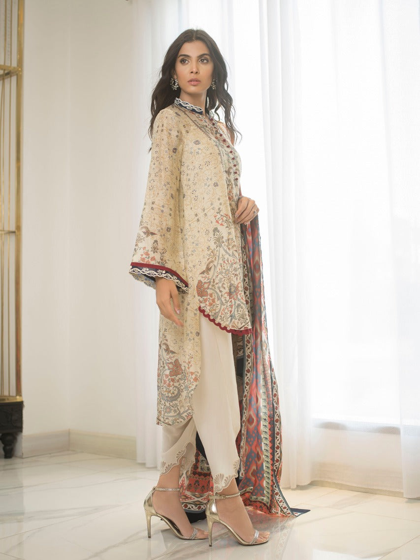 Cotton Net Digitally Printed Shirt And Shalwar with Dupatta