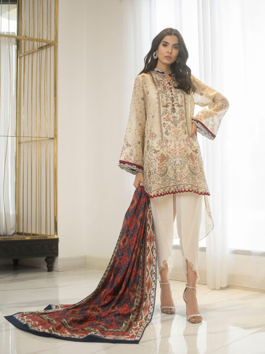 Cotton Net Digitally Printed Shirt And Shalwar with Dupatta