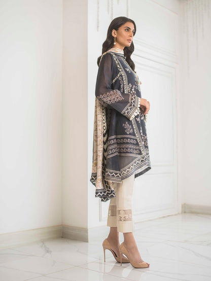 Digitally Printed Cotton Net Embroidered Shirt And trousers with Dupatta