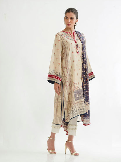 Printed Cotton Net Shirt And trousers with Dupatta 6