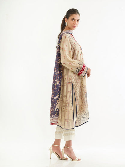 Printed Cotton Net Shirt And trousers with Dupatta 6