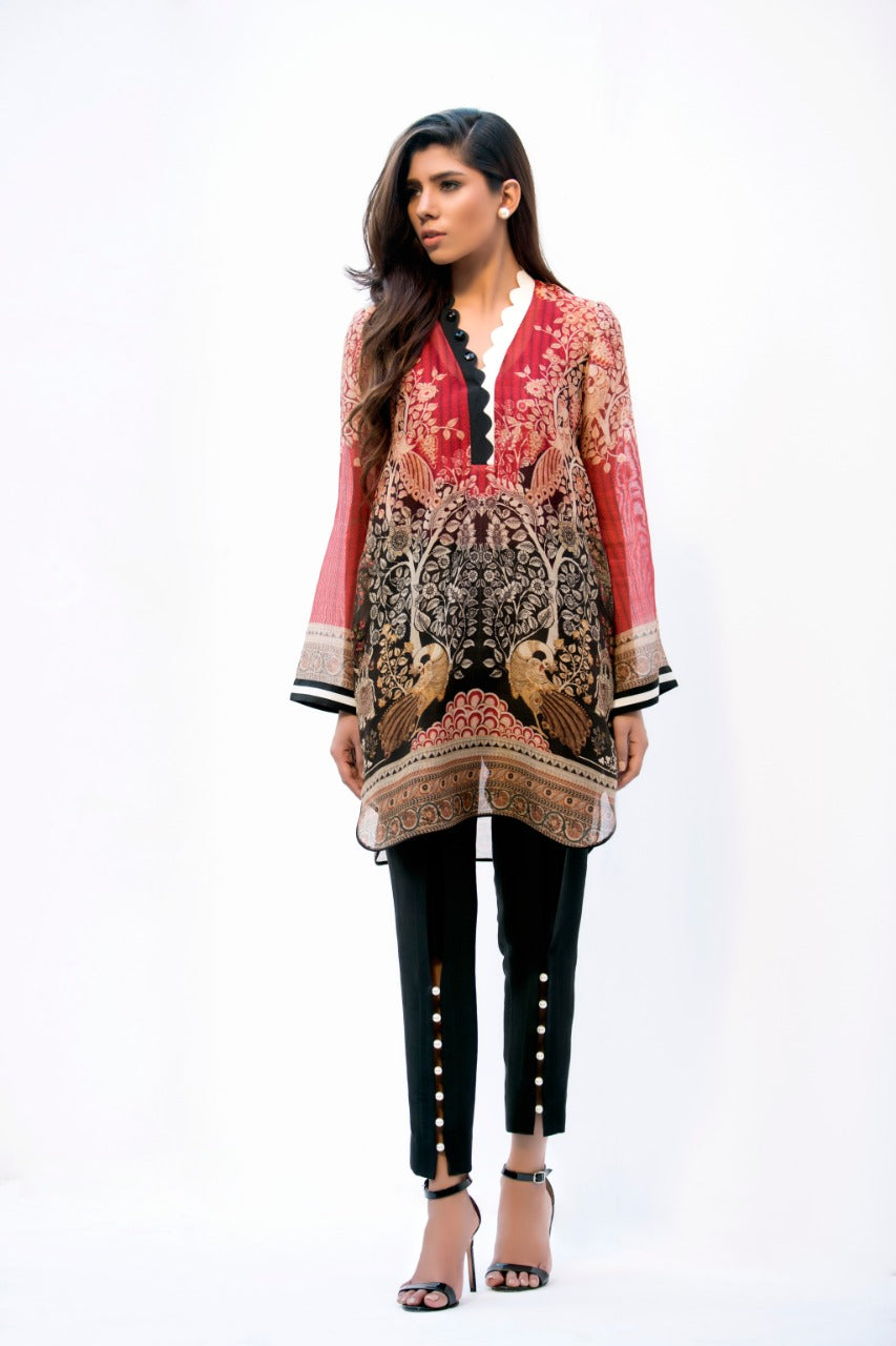 Cotton Net Digitally Printed Shirt And trousers