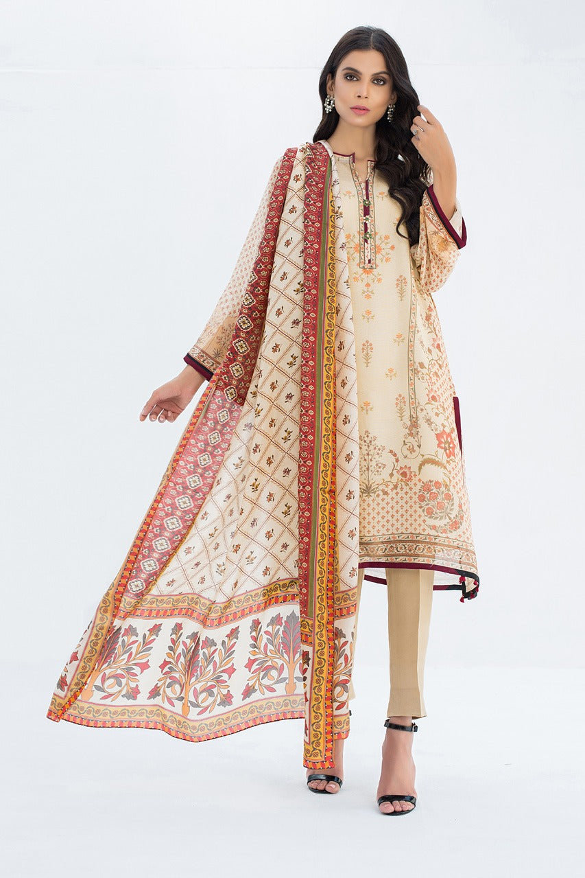 Printed Cotton Net Shirt And trousers with Dupatta 3