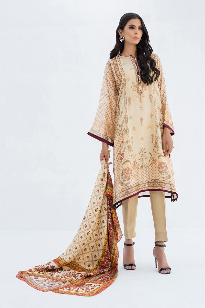 Printed Cotton Net Shirt And trousers with Dupatta 3