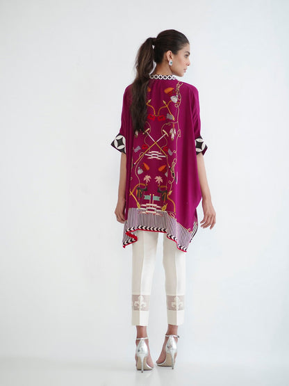 Digitally Printed Crepe Kurta With trousers 2