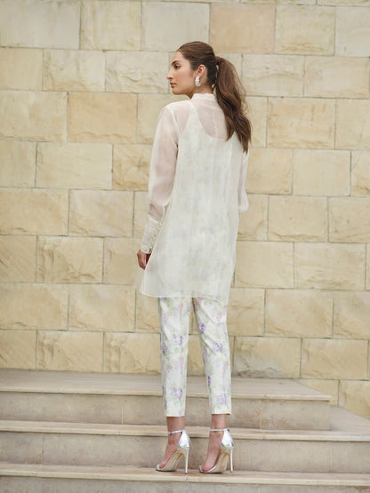 Organza Pintex Shirt With trousers