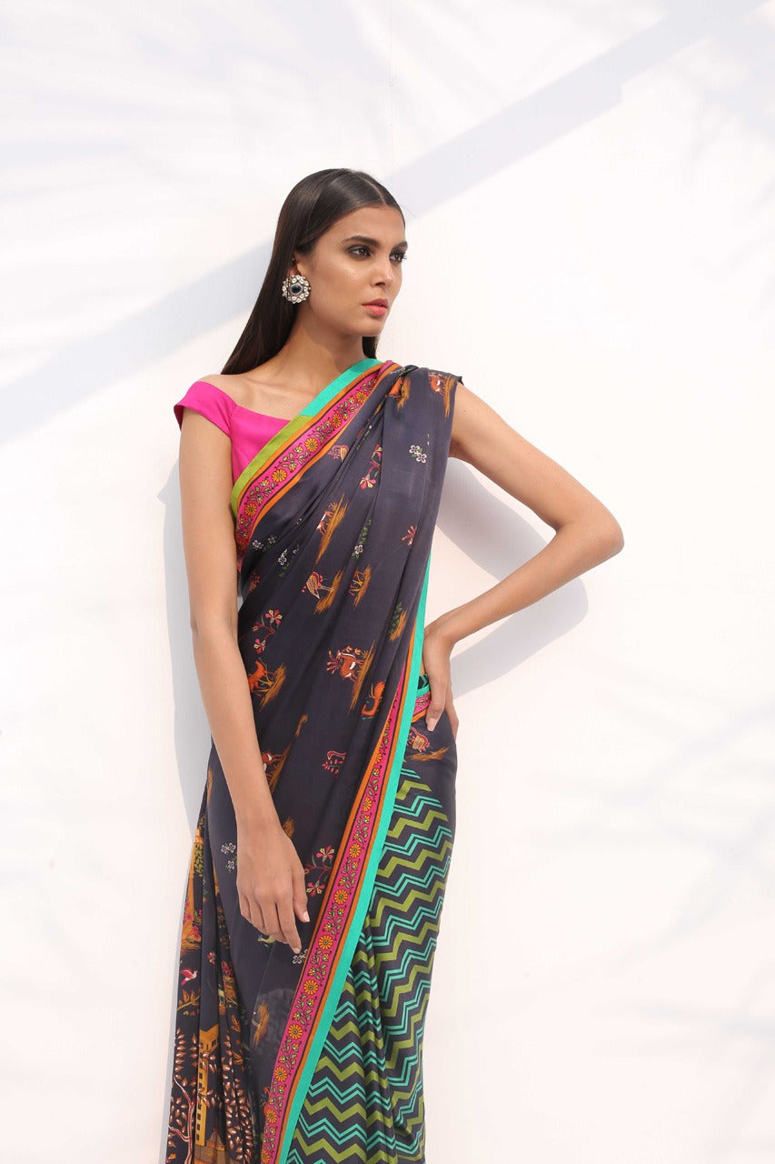 Charmeuse Digitally Printed Saree