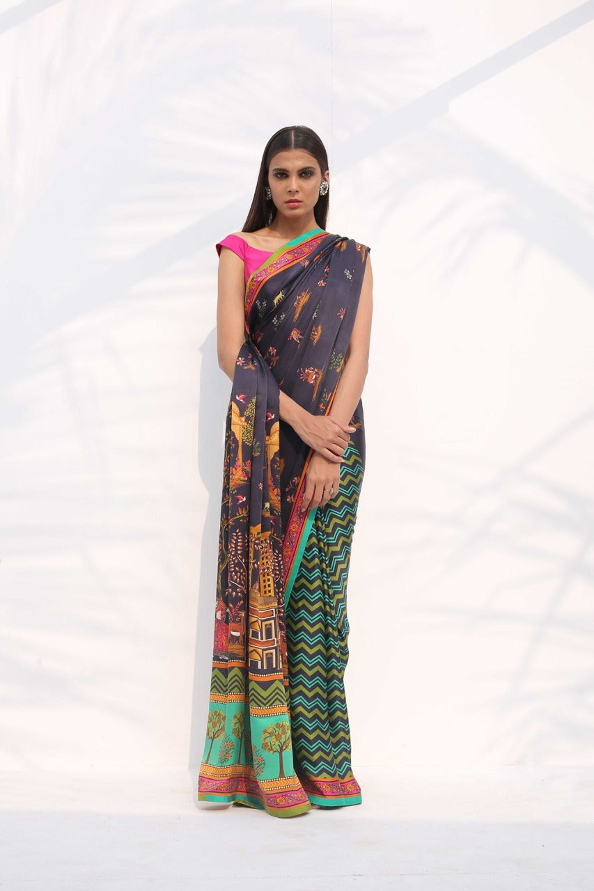 Charmeuse Digitally Printed Saree