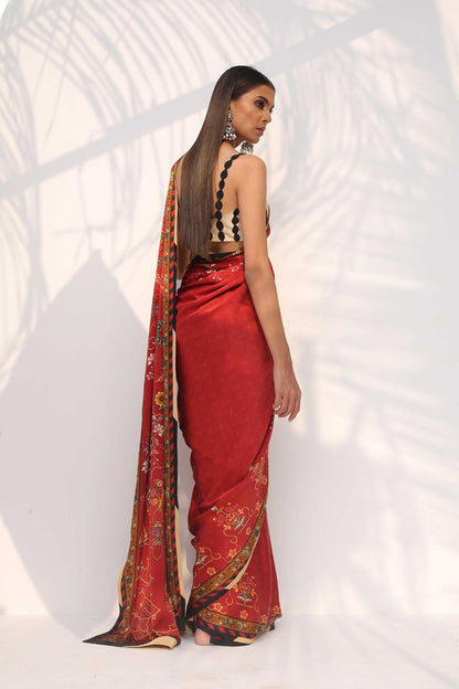 Digitally Printed Charmeuse Saree 1