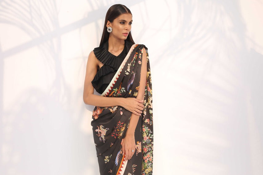 Digitally Printed Charmeuse Saree