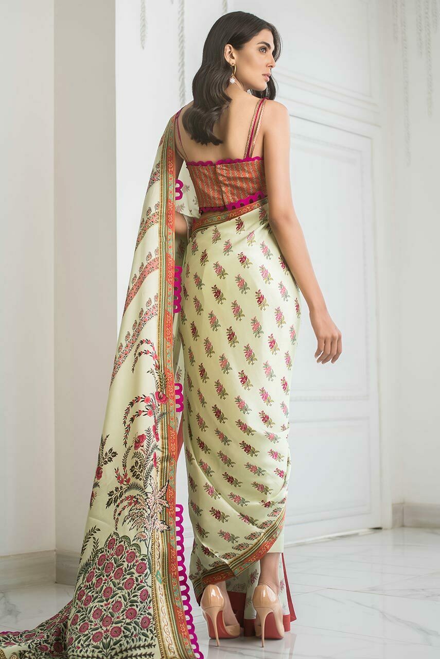 Printed Charmeuse Saree