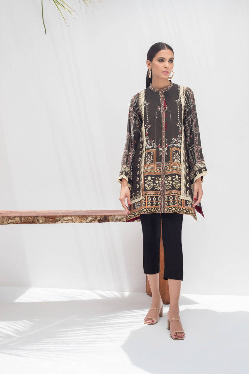 Digitally Printed Crepe Kurta With Crop trousers 1