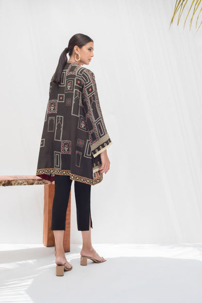 Digitally Printed Crepe Kurta With Crop trousers 1