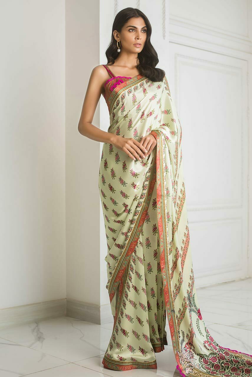 Printed Charmeuse Saree