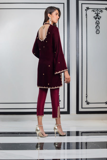 Mahogany Velvet Kurta