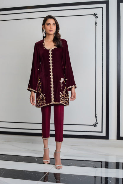 Mahogany Velvet Kurta