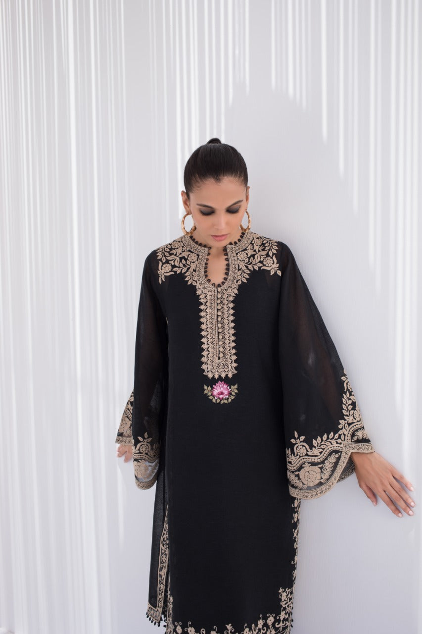 Khaddi Corduroy Embroidered Kurta