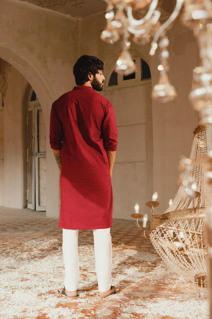 Dyed Jacquard Kurta