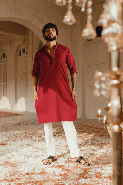 Dyed Jacquard Kurta