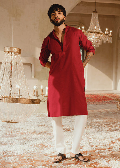 Dyed Jacquard Kurta
