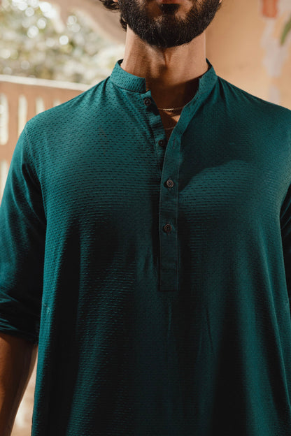 Dyed Jacquard Kurta