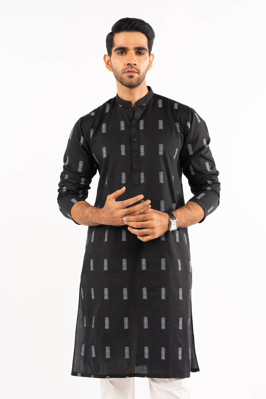 Dyed Jacquard Kurta