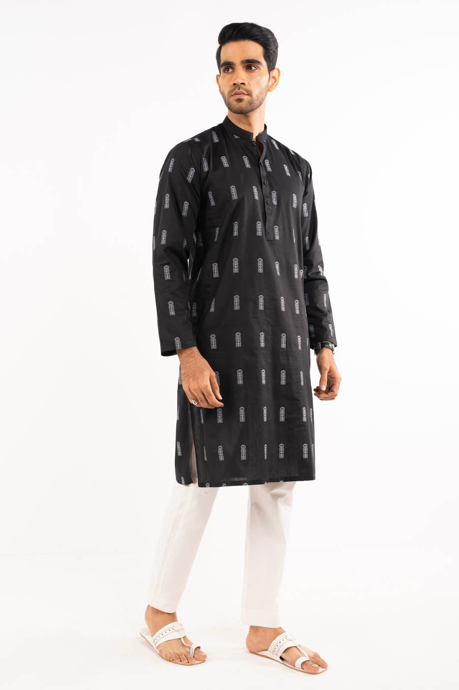 Dyed Jacquard Kurta