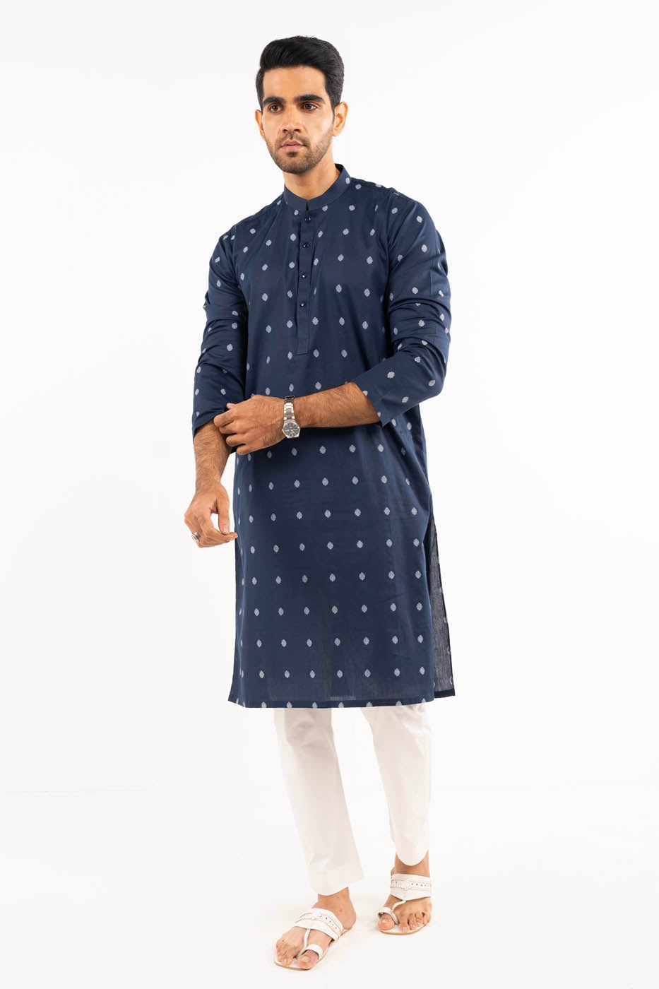 Dyed Jacquard Kurta